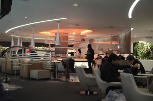 Skyteam lounge with white seats