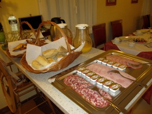 plate of cold meats and cheeses, white toaster